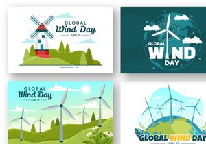 12 Global Wind Day Vector Illustration