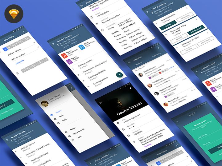 Medicine - Mobile App UI kit [Sketch]