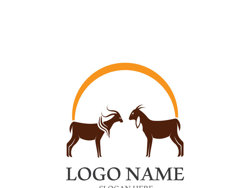 Goat logo template vector icon illustration design