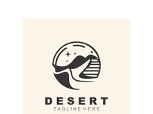 Desert or sahara wilderness logo outdoor adventure emblems, badges patches design