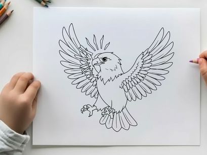 White eagle flying freedom vector illustration flat design