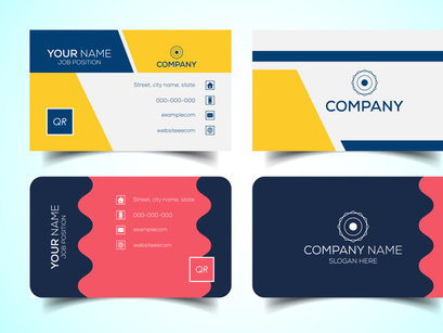10 Double-sided creative and modern business card template. Vector illustration