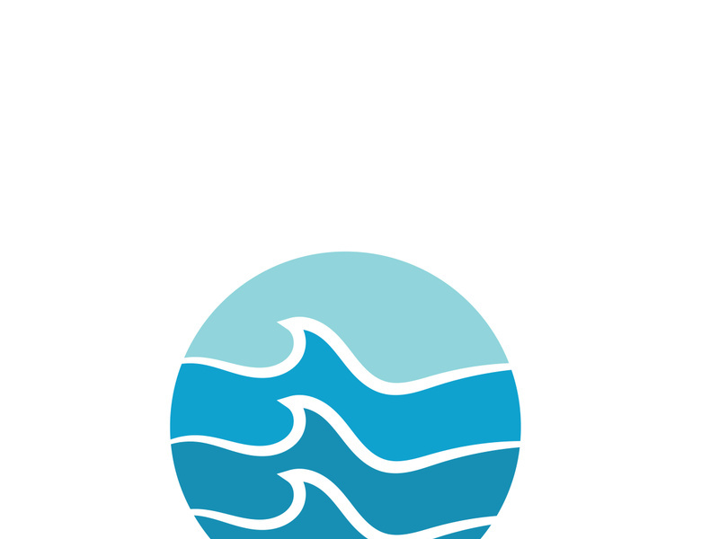 Water wave icon vector illustration design logo