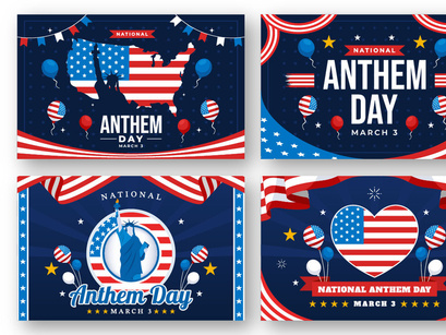 12 National Anthem Day Illustration