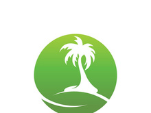 Palm logo icon template and symbol vector tree design