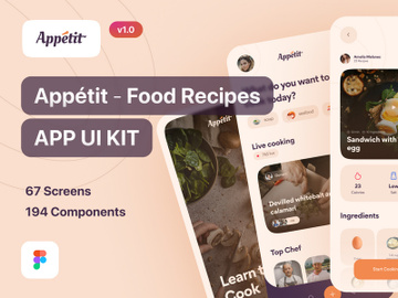 Appétit - Food Recipes App UI Kit preview picture