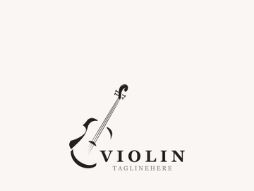 Violin instrument, vintage violin orchestra music design template preview picture