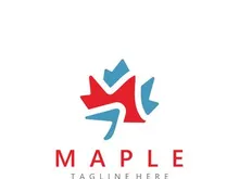 Maple leaf style logo simple design graphic illustration