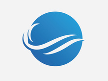 Blue Wave Logo Vector.  wAter wave illustration template design
