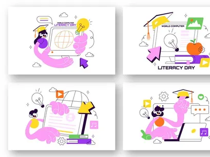 6 World Computer Literacy Day Illustration