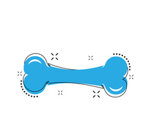 Dog Bone With Splash Effect Vector Illustration. Dog Bone Sign Like Cartoon Toy Icon and Skeleton.