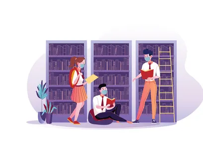 M105_People wearing mask Illustrations