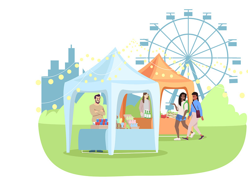 Summer fair flat illustration