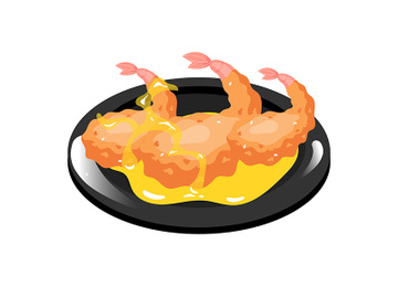 Chinese king prawn color icon preview picture