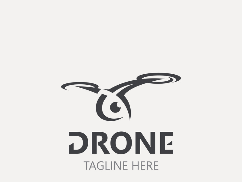 Drone aerial with camera vector template icon. logo photography drone vector. quadcopter flat style illustration