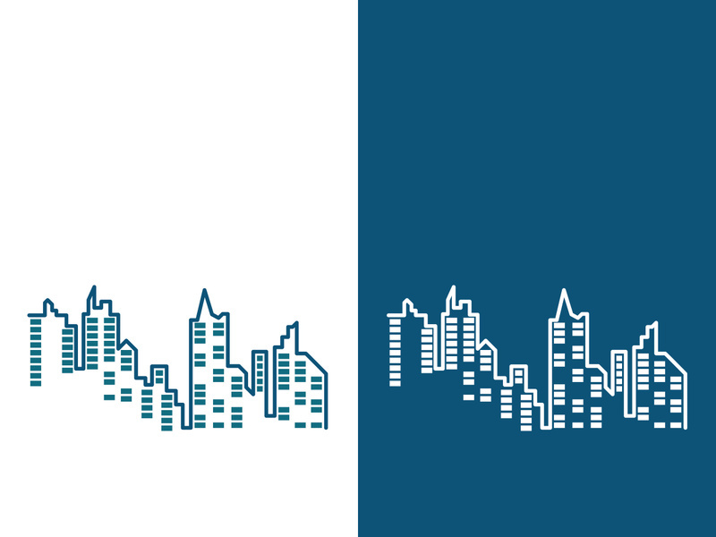 Modern city skyline icon silhouette vector illustration design