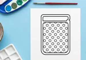 Polka dot pattern gift card holder outline icon for Christmas holiday shopping