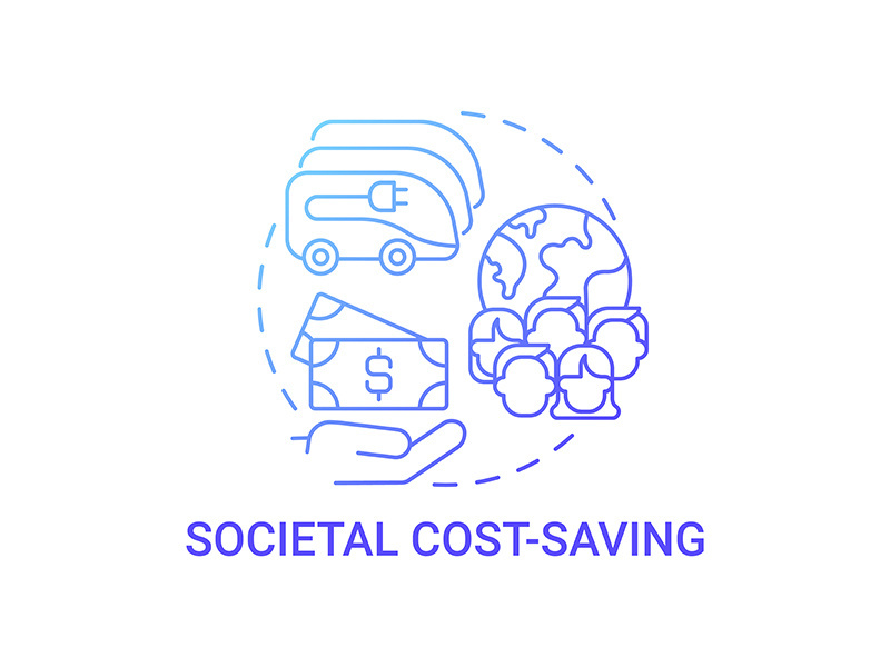 Eco-friendly societal cost saving concept icon.