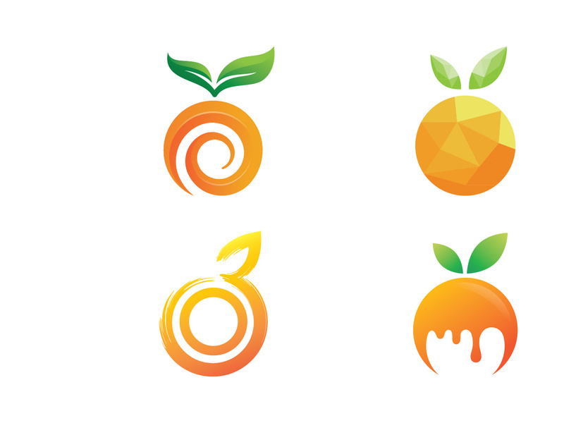 Orange Fresh Fruit Logo template. Vector illustration.