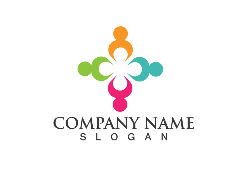 Community Logo Design Template for Teams or Groups.network and social icon design