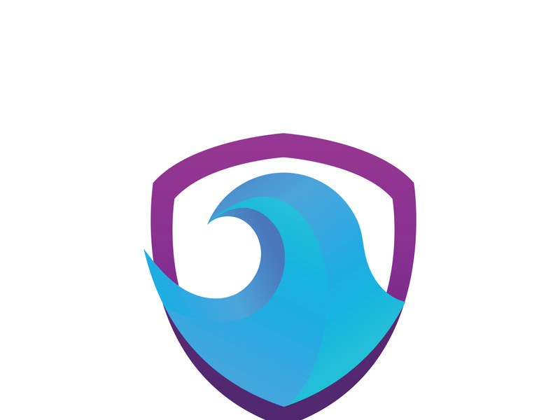 Ocean water wave wave logo design.