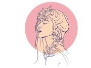 Line Art Flower Drawing Women