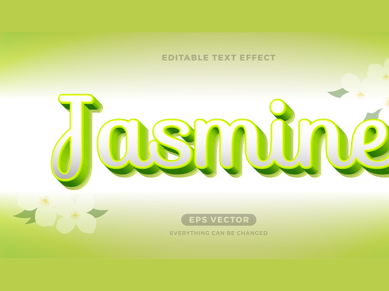 Jasmine editable text effect style vector