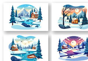 9 Charming Winter Village Illustration