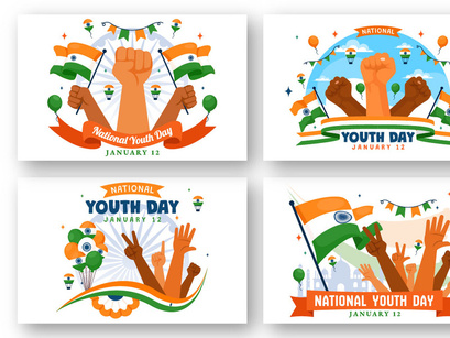 10 International Youth Day of India Illustration