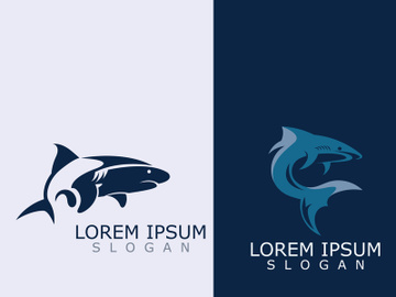 Shark Logo animal sea design icon vector silhouette template preview picture