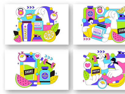 10 Protein Supplements Illustration