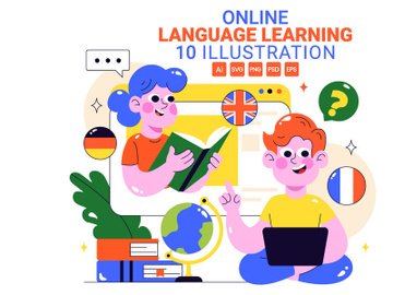 10 Online Language Learning Illustration preview picture