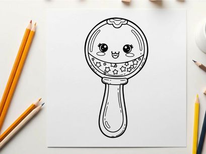 Cute baby pacifier with smiling face vector illustration
