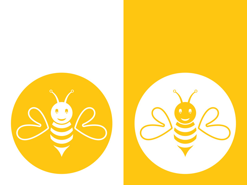 Bee logo vector icon illustration design