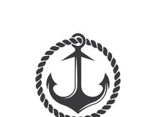 Anchor logo icon boat ship marine navy design vector