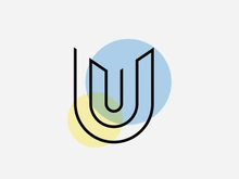 U letter logo alphabet design icon for company