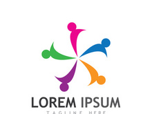 Community of people logo design with creative idea.