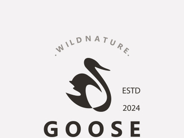 Animal Goose bird nature logo with modern style inspiration. premium design preview picture