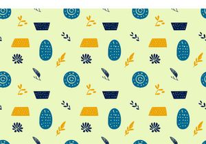 Botanical Bliss Scandinavian Plant Doodle Pattern