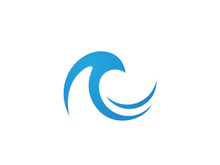 Blue water wave logo, vector icon illustration