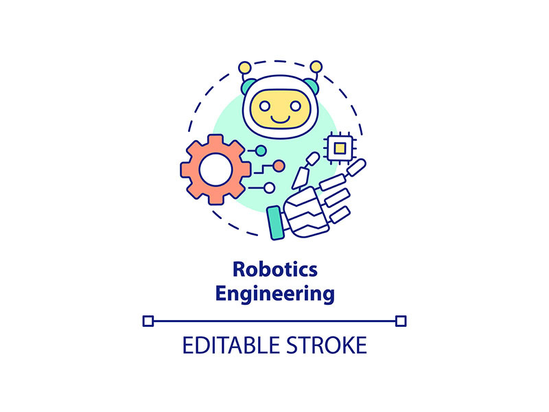 Robotics engineering concept icon