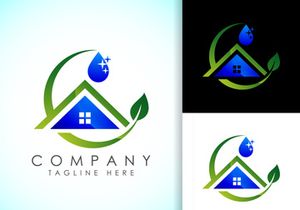 House Cleaning Service Logo Design Template, Cleaning company logo sign symbol.