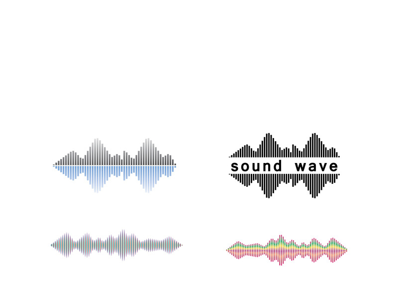 Sound waves set vector illustration icon design