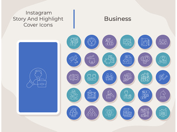 Business social media story and highlight cover icons set preview picture