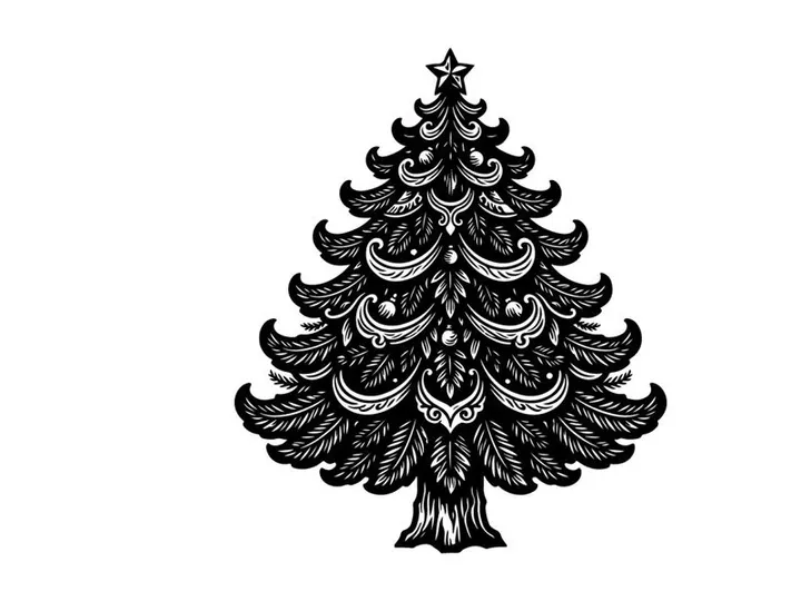 Decorative Christmas Tree Illustration for Holiday Season