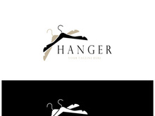 Simple clothes hanger logo details with creative design.for business, boutique, fashion, lifestyle, beauty, wardrobe, wedding dress, clothing store