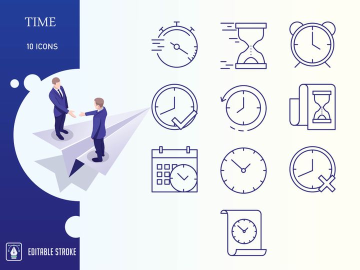 Outline : Time Icon set