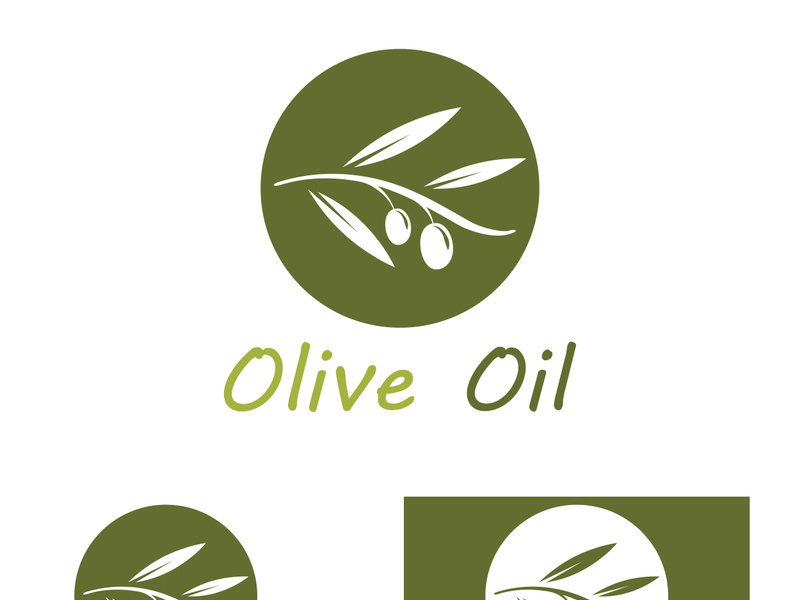 Branched olive fruit logo with creative idea.