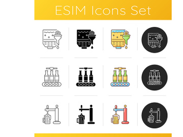 Brewery production icons set preview picture