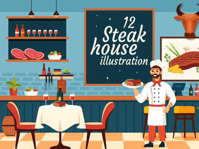 12 Steakhouse Illustration
